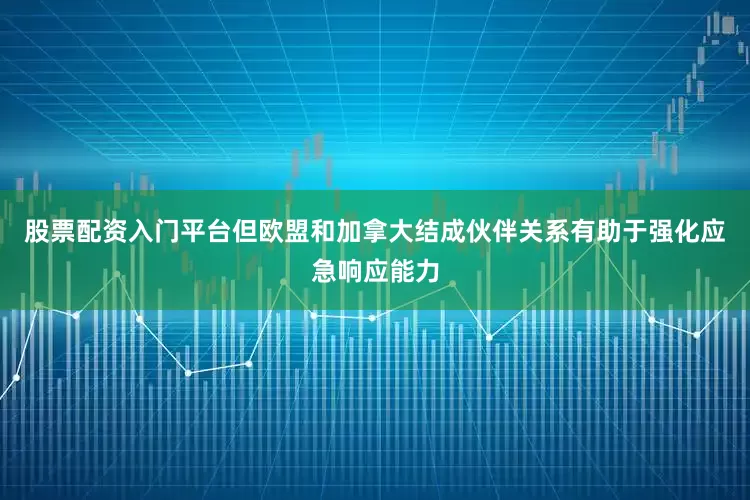 股票配资入门平台但欧盟和加拿大结成伙伴关系有助于强化应急响应能力